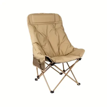 Moon Chair - Ergonomic Outdoor Folding Chair with Thick Cushion, Stainless Steel Frame, Portable & Foldable - Ideal for Camping, Fishing, BBQ, Picnic, Adult Size