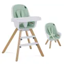 2-in-1 High Chair Booster Feeding Chair with Modern Design, Mint
