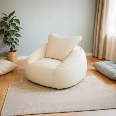 Modern Bean Bag Sofa with Cushion, Living Room Bean Bag Sofa Chair with Memory Foam & Velvet for Small Space, BeanBag Sofa chair with backrest for Bedroom, Living Room, Apartment