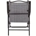 Set of 2 Gray Folding Sling Back Chairs | Patio, Camping, Deck, Garden, Beach