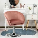 Modern Velvet Chair Height Adjustable Bar Stool Swivel Makeup Seat Pink