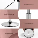 Modern Velvet Chair Height Adjustable Bar Stool Swivel Makeup Seat Pink