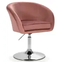 Modern Velvet Chair Height Adjustable Bar Stool Swivel Makeup Seat Pink