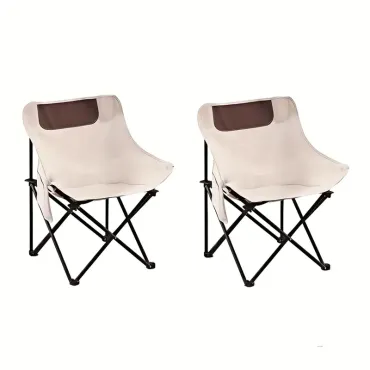 Two Moon Chairs, Ultra-Lightweight Portable Folding Moon Chairs, Casual Outdoor Resting Chairs, Convenient Folding Outdoor Leisure Moon Chairs, Suitable for Camping, Fishing