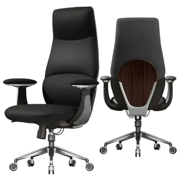 Ergonomic Genuine Leather Office Chair, Executive Chair With Tilt Adjustable High Ba And Lumbar Support, 400Lbs Weight Acity