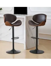 Adjustable Bar Stools Set Of 2 | Counter Height Swivel Chairs With Backs And Footrest For Kitchen Island, Dining Room - Home Bar Furniture Adjustable Bar Stools Set Of 2 | Counter Height Swivel Chairs With Backs And Footrest For Kitchen Island, Dining Room - Home Bar Furniture