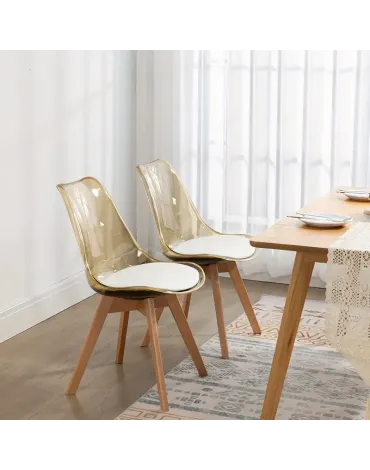 Modern Clear Acrylic Dining Chairs Set Of 4 With PU Leather Seat Cushions For Kitchen, Dining Room, Patio, Or Restaurant Modern Clear Acrylic Dining Chairs Set Of 4 With PU Leather Seat Cushions For Kitchen, Dining Room, Patio, Or Restaurant