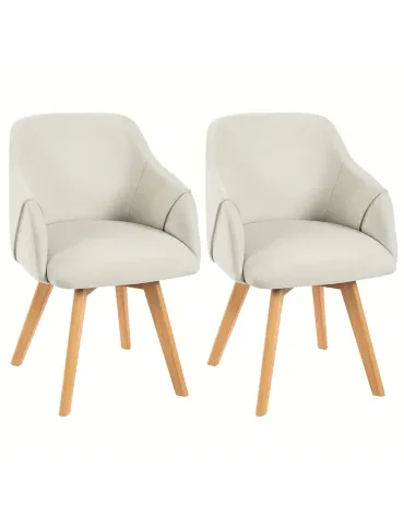 Dining Chairs Set Of 2/4, Mid Century Modern Dining Chairs With Arms, Linen Fabric Upholstered Kitchen Dining Room Chairs With Solid Wood Legs For Living Room, 360°Swivel Accent Desk Chair Dining Chairs Set Of 2/4, Mid Century Modern Dining Chairs With Arms, Linen Fabric Upholstered Kitchen Dining Room Chairs With Solid Wood Legs For Living Room, 360°Swivel Accent Desk Chair