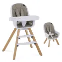 2-in-1 High Chair Booster Feeding Chair with Modern Design, Light Grey