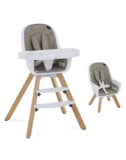 2-in-1 High Chair Booster Feeding Chair with Modern Design, Light Grey 2-in-1 High Chair Booster Feeding Chair with Modern Design, Light Grey