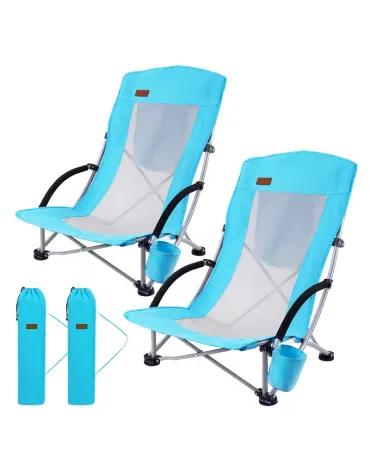 2-Pack High Back Beach Chairs for Adults – Compact, Heavy Duty with Cooler, Cup Holder & Carry Bag for Camping 2-Pack High Back Beach Chairs for Adults – Compact, Heavy Duty with Cooler, Cup Holder & Carry Bag for Camping
