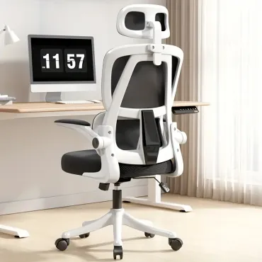 Ergonomic High-Back Office Chair with Wheels - Comfortable Mesh Desk Chair, 330 LBS Capacity, Ideal for Gaming and Work, White