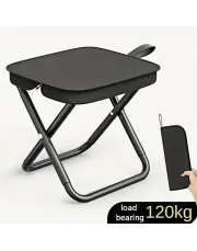 Lightweight Iron Alloy Frame Folding Chair - 1pc Portable Outdoor Picnic Camping Stool with Carry Bag for Teens, Fishing Accessory