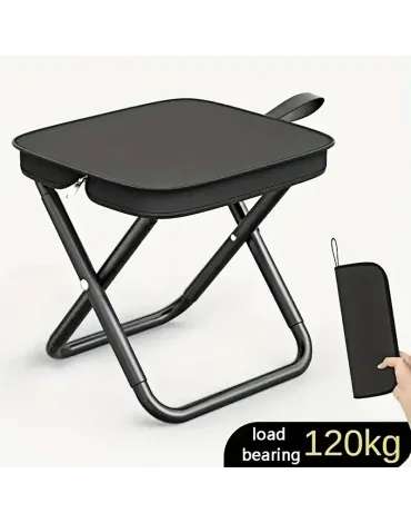Lightweight Iron Alloy Frame Folding Chair - 1pc Portable Outdoor Picnic Camping Stool with Carry Bag for Teens, Fishing Accessory Lightweight Iron Alloy Frame Folding Chair - 1pc Portable Outdoor Picnic Camping Stool with Carry Bag for Teens, Fishing Accessory