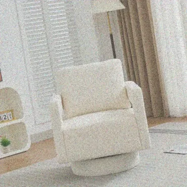 Modern Swivel Accent Chair - 360° Rotating Office/Living Room Chair with Open Back Design, Lightweight Easy-to-Move Lounge Seat, Removable Cushion - Beige Club Chair for Home, Office