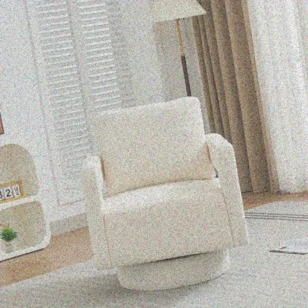 Modern Swivel Accent Chair - 360° Rotating Office/Living Room Chair with Open Back Design, Lightweight Easy-to-Move Lounge Seat, Removable Cushion - Beige Club Chair for Home, Office