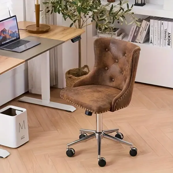 Indoor Lounge Chair - Simple Nordic Style, Suede Backrest, Rustic Silvery Legs