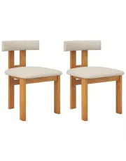 Dining Chair Set of 2, Upholstered Kitchen Chair w/ Padded Seat & Curved Backrest, Rubber Wood Frame, Modern Accent Chair for Dining Room, Kitchen, Office, 330 LBS Load Capacity Dining Chair Set of 2, Upholstered Kitchen Chair w/ Padded Seat & Curved Backrest, Rubber Wood Frame, Modern Accent Chair for Dining Room, Kitchen, Office, 330 LBS Load Capacity