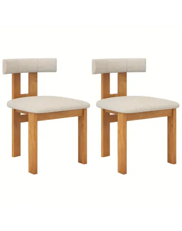 Dining Chair Set of 2, Upholstered Kitchen Chair w/ Padded Seat & Curved Backrest, Rubber Wood Frame, Modern Accent Chair for Dining Room, Kitchen, Office, 330 LBS Load Capacity Dining Chair Set of 2, Upholstered Kitchen Chair w/ Padded Seat & Curved Backrest, Rubber Wood Frame, Modern Accent Chair for Dining Room, Kitchen, Office, 330 LBS Load Capacity