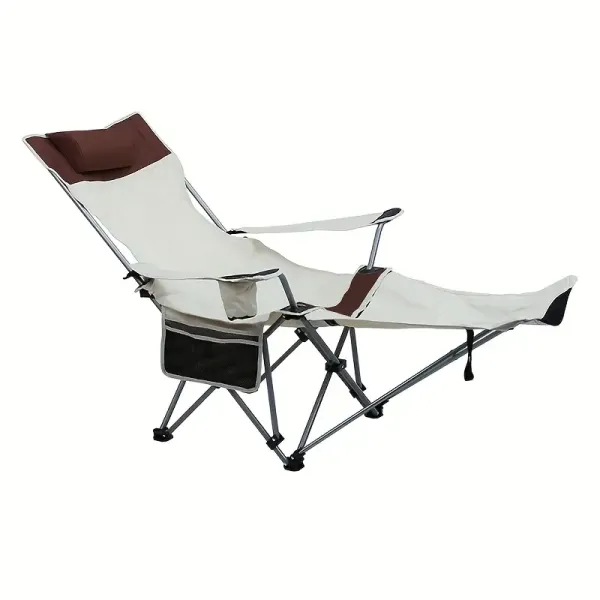 Super Light 1pc Portable Iron Beach Chair - Square Outdoor Deck Recliner for Fishing, Camping, and Lunch Breaks