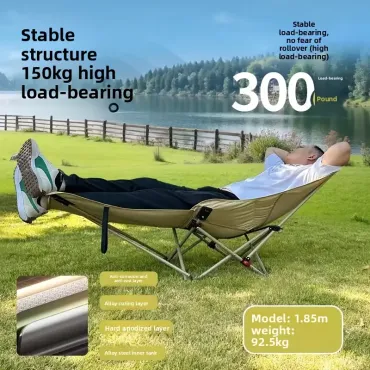 Heavy-Duty & Portable Outdoor Folding Lounge Chair | Reclining Camping Chair with Cup Holder - Lightweight for Beach, Patio, Hiking & Travel, Foldable Picnic Chair