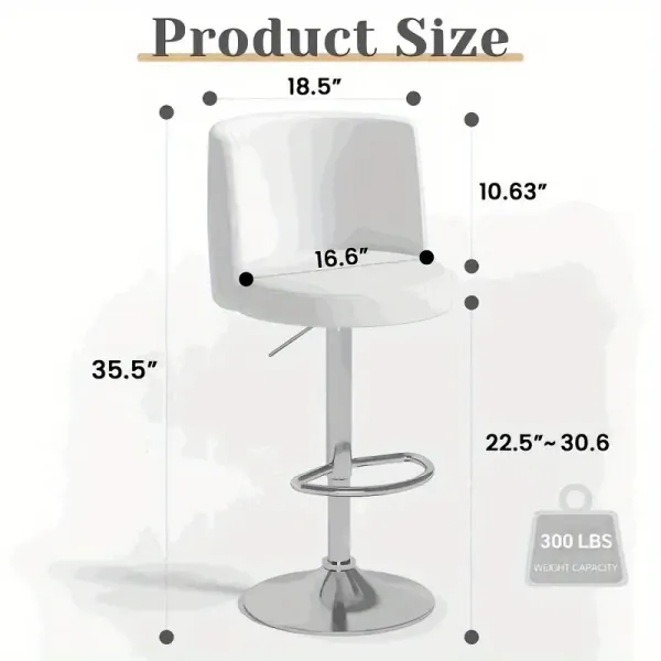 2-Set Bar Stools , Upholstered Bar Chairs With Metal Legs, Backs And Footrest Counter Height Bar Stools, Modern Bar Chair For Kitchen Island, Dining Room