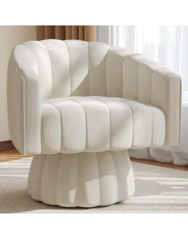 Elegant Beige Velvet Swivel Accent Chair – 360° Rotating Barrel Design, Comfy Pumpkin Armchair with Sturdy Base, Perfect for Living Room, Bedroom, or Office Decor, Living Room Chair Elegant Beige Velvet Swivel Accent Chair – 360° Rotating Barrel Design, Comfy Pumpkin Armchair with Sturdy Base, Perfect for Living Room, Bedroom, or Office Decor, Living Room Chair