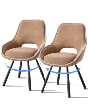 Set Of 2 Swivel Dining Chairs, Modern Upholstered Fabric Kitchen Chair With Thicken Cushions, Soft Accent Side Chair For Living Room, Bedroom Set Of 2 Swivel Dining Chairs, Modern Upholstered Fabric Kitchen Chair With Thicken Cushions, Soft Accent Side Chair For Living Room, Bedroom