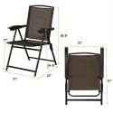 Folding Sling Chairs Steel Armrest Patio Garden Camping W/Adjustable Back