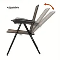 Folding Sling Chairs Steel Armrest Patio Garden Camping W/Adjustable Back