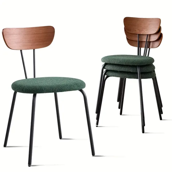 Dining Chairs Set Of 4, Small Modern Kitchen Chair With Solid Wood Back For 6, Space Saving Chairs For Apartment, Living Room, Bedroom