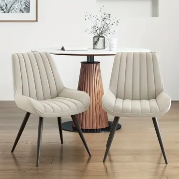 Modern Dining Chairs Set Of 2/4! Comfy Dining Room Chairs with Thick Cushions, Upholstered Fabric Kitchen Side Chairs with Metal Legs Suitable for Office Bar Kitchen Dining Room