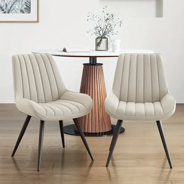 Modern Dining Chairs Set Of 2/4! Comfy Dining Room Chairs with Thick Cushions, Upholstered Fabric Kitchen Side Chairs with Metal Legs Suitable for Office Bar Kitchen Dining Room