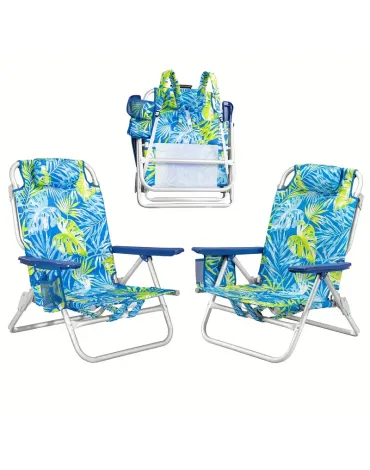 2 Packs Portable Backpack Beach Chairs for Adults, Folding Extra Wide Camping Chair with Large Pockets and Cup Holder, Heavy Duty High Beach Chairs for Outdoor, Lawn, Trip, Picnic and Fishing 2 Packs Portable Backpack Beach Chairs for Adults, Folding Extra Wide Camping Chair with Large Pockets and Cup Holder, Heavy Duty High Beach Chairs for Outdoor, Lawn, Trip, Picnic and Fishing